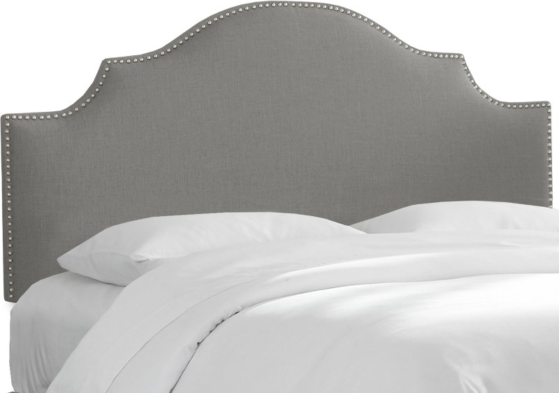 Linen Gray Arch Twin Upholstered Headboard Linen Gray Arch Twin Upholstered Headboard