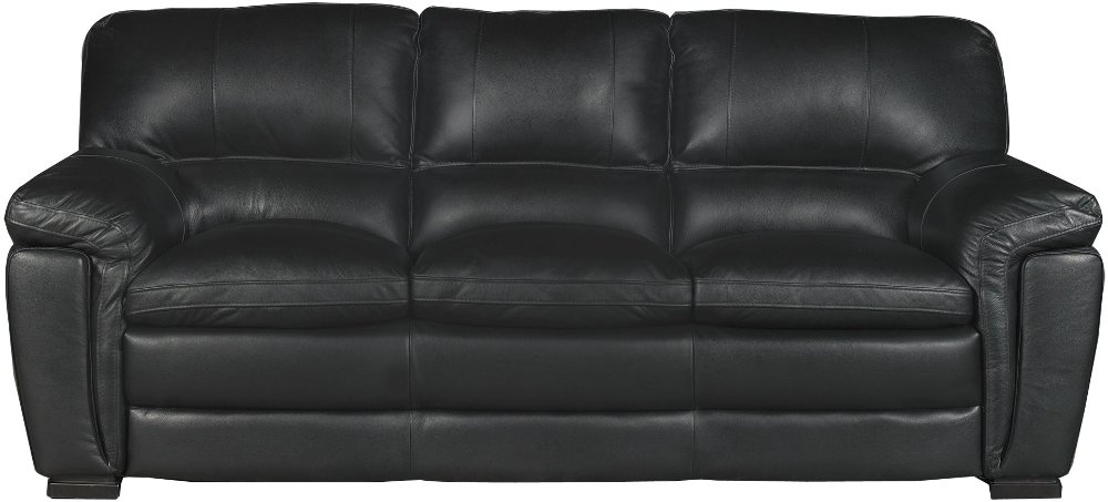 Black Leather Couch Part - 19: Casual Contemporary Black Leather Sofa - Tanner | RC Willey Furniture Store