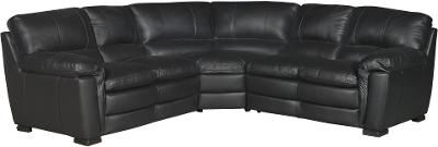 Contemporary 3 Piece Brown Leather, Sectional Sofa Leather Black
