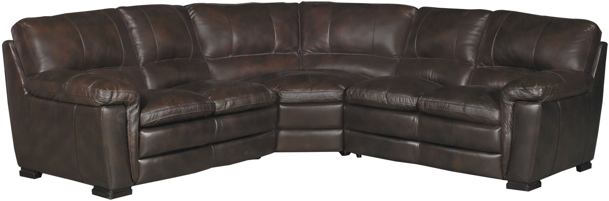 Casual Contemporary 4 Piece Brown Leather Sectional Tanner Rc Willey Furniture Store