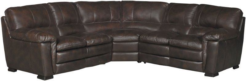 Contemporary 3 Piece Brown Leather, Brown Leather Sectional Recliner