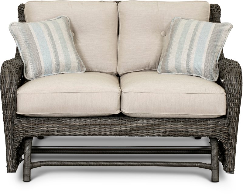 Wicker Outdoor Patio Loveseat Glider Riviera Rc Willey Wicker Outdoor Patio Loveseat Glider, Outdoor Glider Loveseat