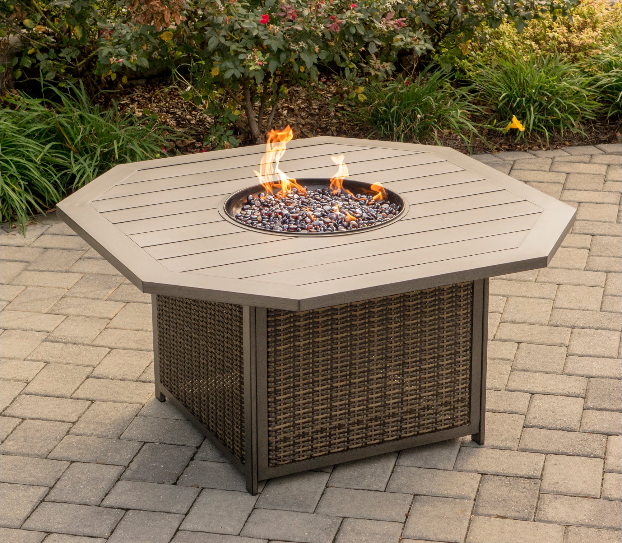 Davenport Collection 5 Piece Outdoor Patio Fire Pit Set ...