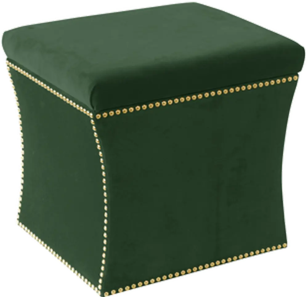 49-6NB-GDMHRVLVEMR Fauxmo Emerald Nail Button Storage Ottoman-1