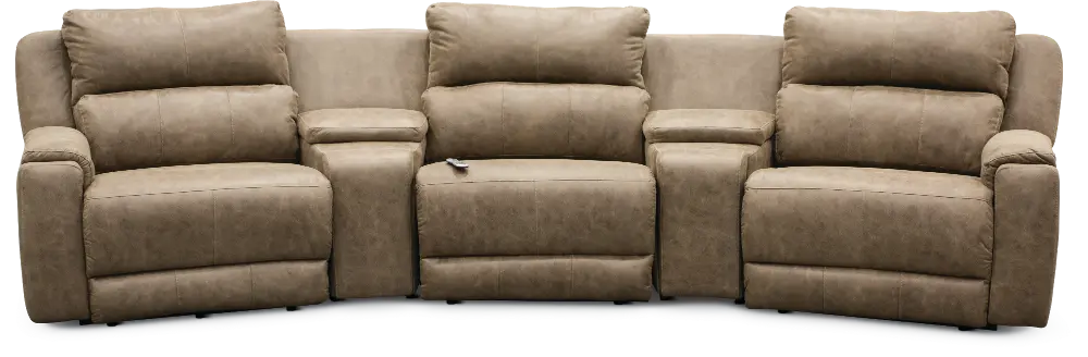 Dazzle Taupe 5 Piece Power Reclining Sectional-1