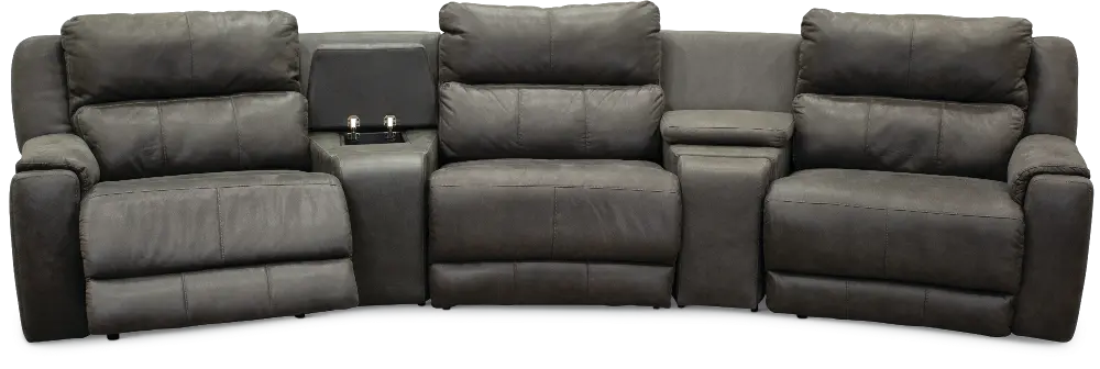 Dazzle Slate Gray 5 Piece Power Reclining Sectional-1