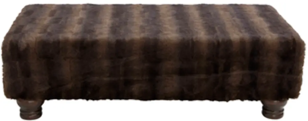 546BRSBLBRW Faux Fur Sable Brown Rectangle Ottoman -1