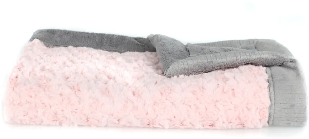 Light Pink Swirl and Gray Lush Receiving Blanket-1