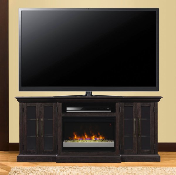Electric Fireplaces Furniture Rc Willey 72 Inch Espresso Brown Fireplace And Tv Stand