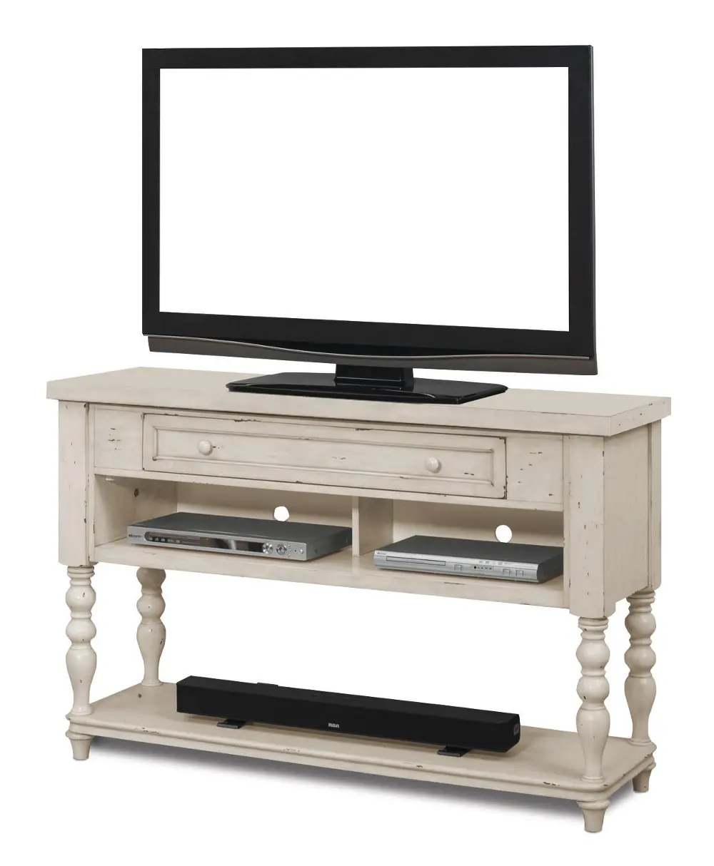 50 Inch Antique White TV Stand - Weatherby-1