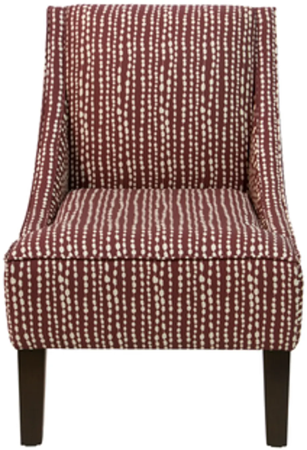 72-1LNDTHLDRD Line Dot Holiday Red Swoop Arm Chair-1