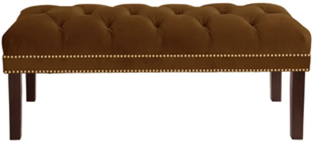 8025NB-GDRGLCHC Regal Chocolate Tufted Nail Button Bench-1