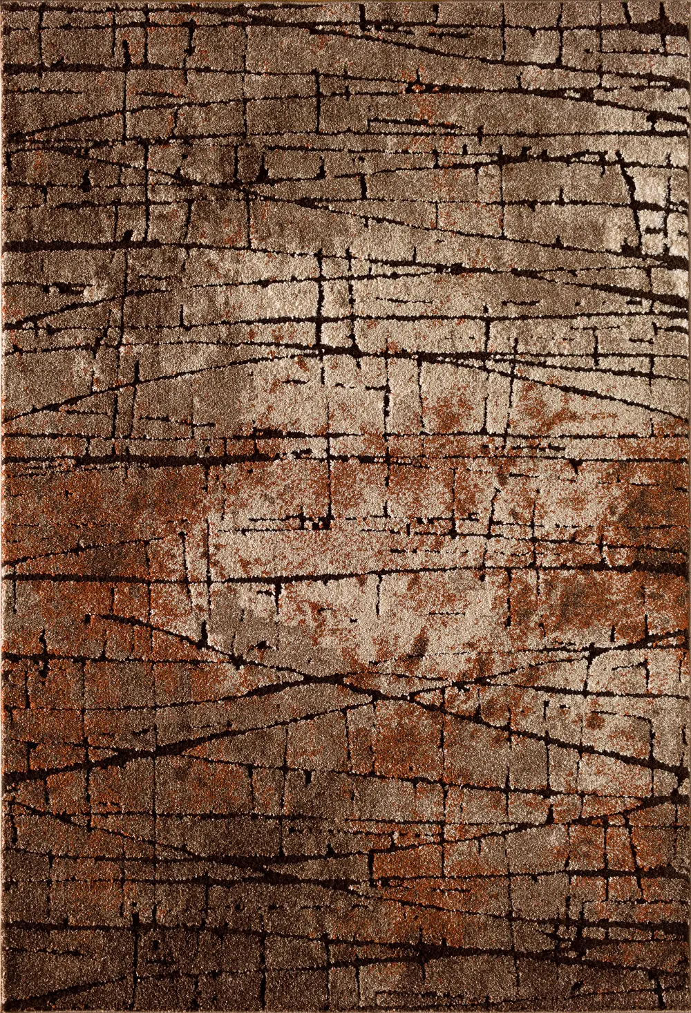 5 x 7 Medium Brown and Rust Area Rug - Rainier-1
