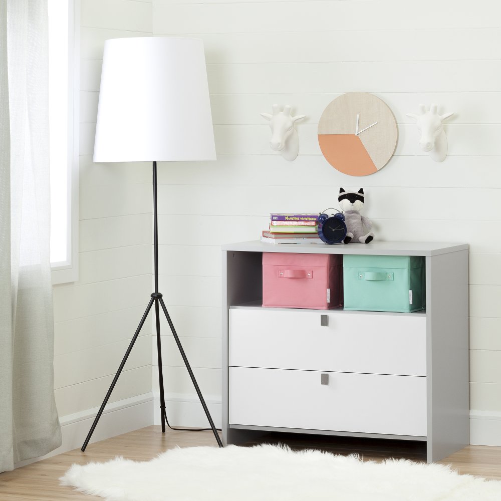 Cookie Gray and White Changing Table with Storage - South Shore