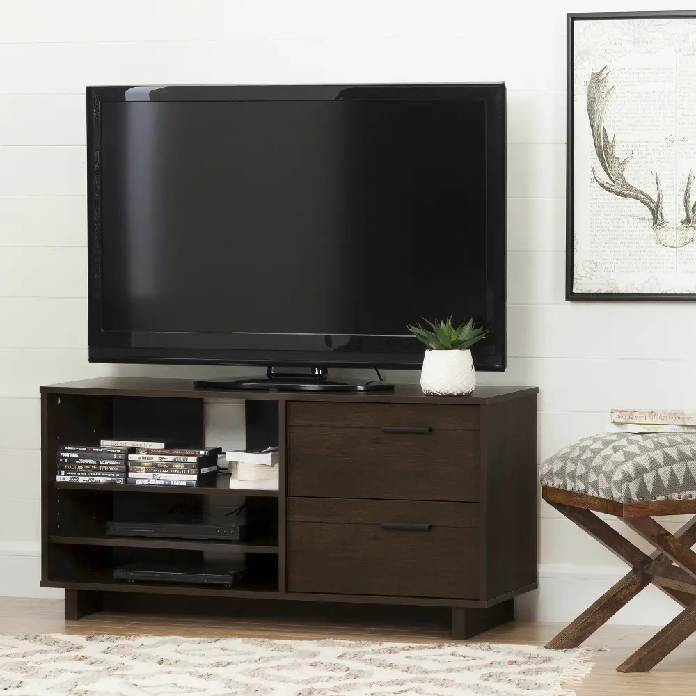 10286 Modern Brown Oak TV Stand for TVs up to 55 Inch - Fynn-1