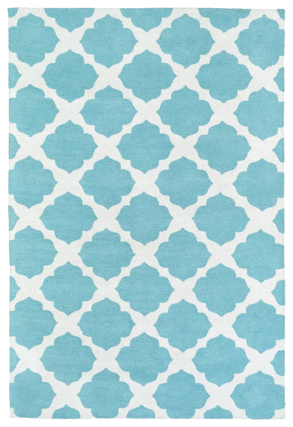 4 x 6 Small Ivory and Turquoise Blue Rug - Lily & Liam-1