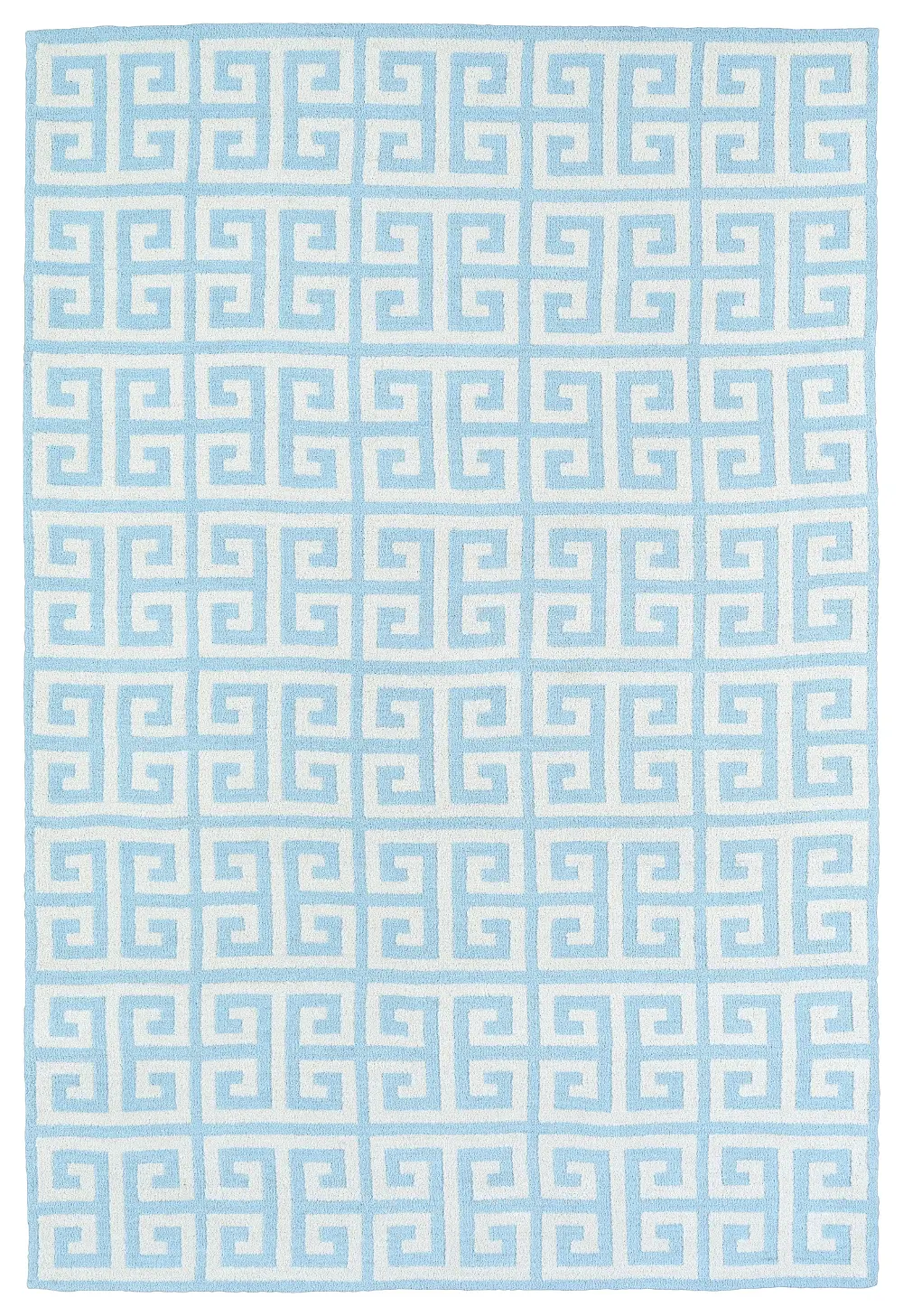 4 x 6 Small Geometric Ivory and Blue Rug - Lily & Liam-1