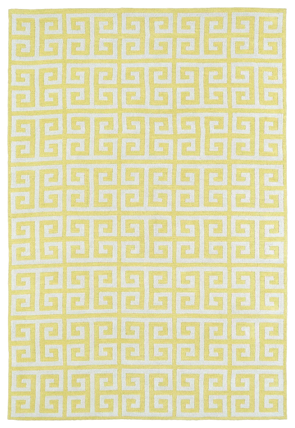 5 x 7 Medium Geometric Yellow and Ivory Area Rug - Lily & Liam-1