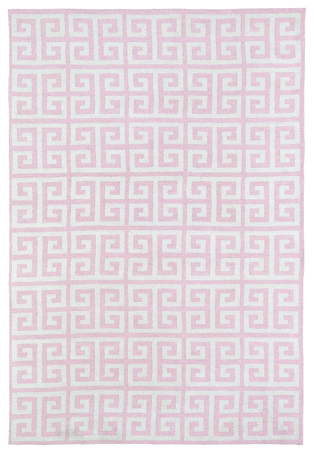 5 x 7 Medium Geometric Pink and Ivory Area Rug - Lily & Liam-1