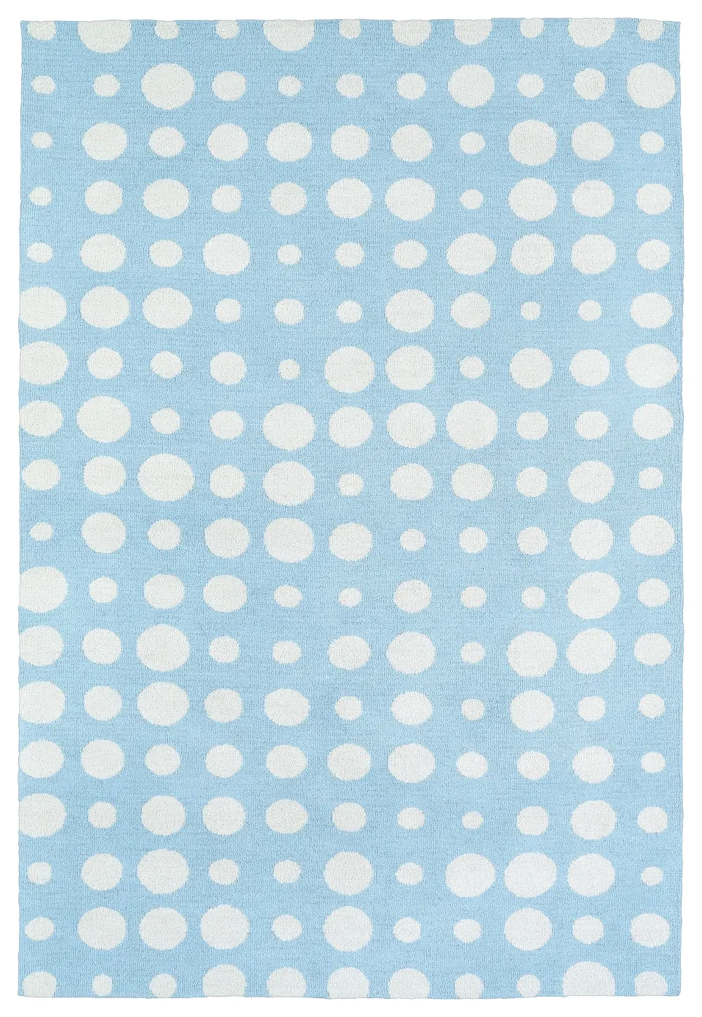 5 x 7 Medium Dotted Ivory and Blue Rug - Lily & Liam-1