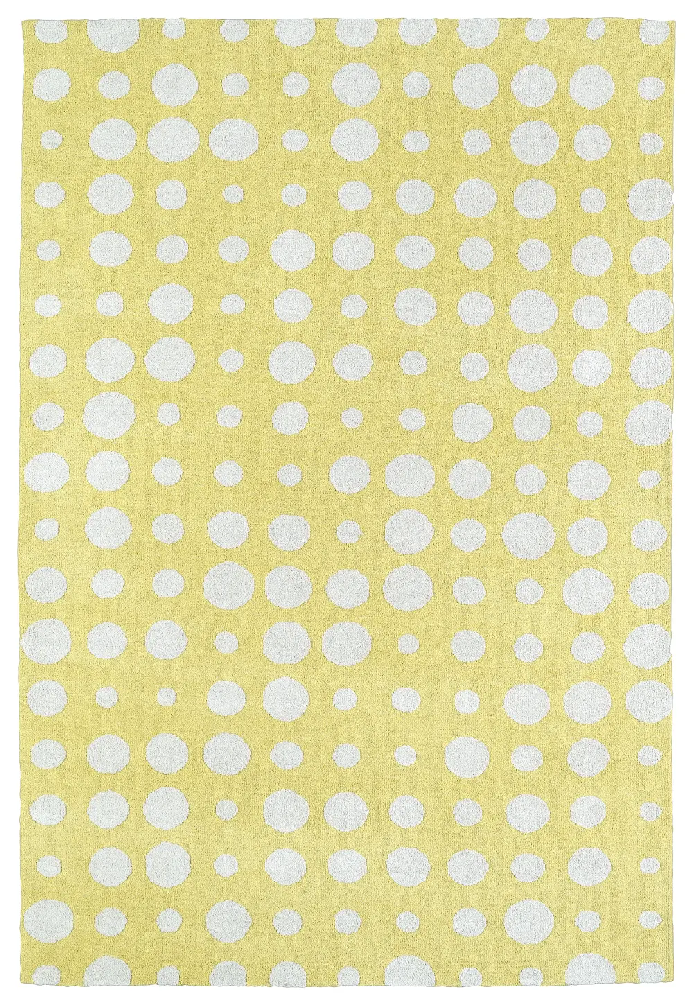5 x 7 Medium Dotted Yellow and Ivory Area Rug - Lily & Liam-1