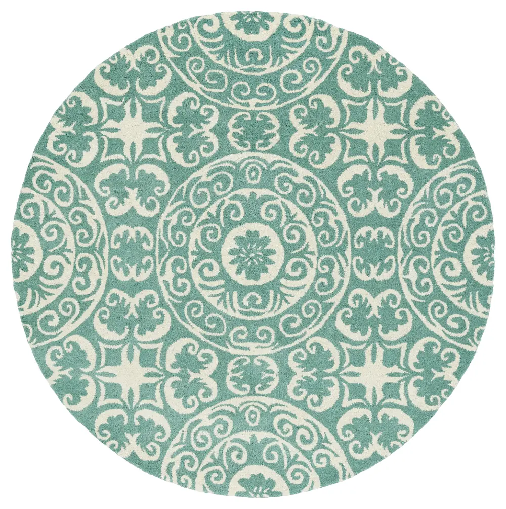 10' Round Mint Green and Ivory Area Rug - Evolution-1