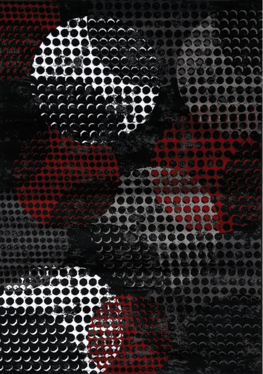 5 x 8 Medium Contemporary Red & Black Area Rug - Platinum-1