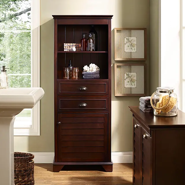 Photos - Dresser / Chests of Drawers Crosley Lydia Tall Espresso Bathroom Cabinet CF7001-ES 