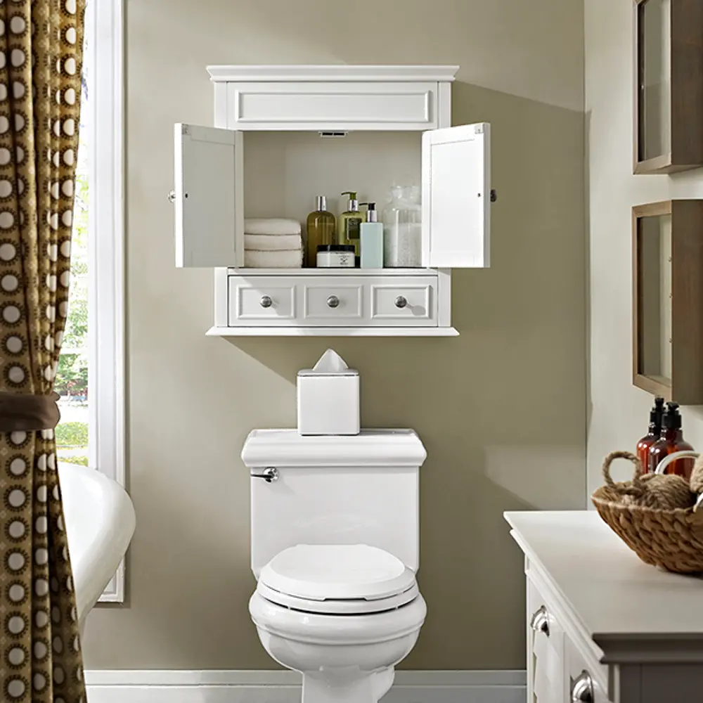 CF7004-WH Lydia Cream Bathroom Wall Cabinet-1