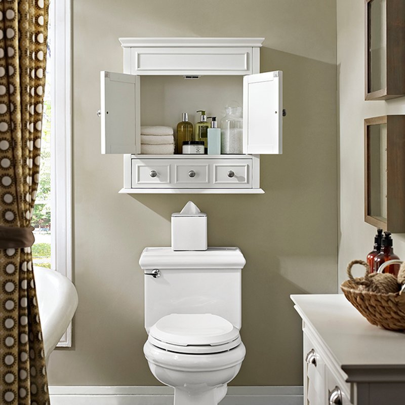 White Bathroom Wall Cabinet Lydia, Over Toilet Wall Cabinet