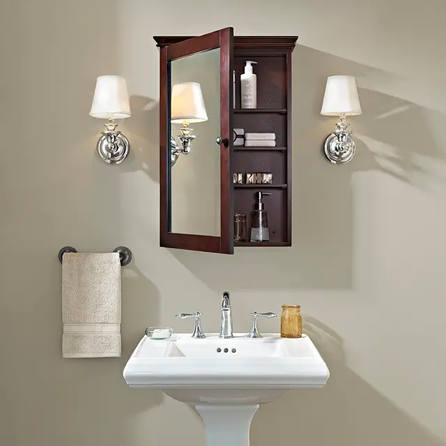 Lydia Espresso Mirrored Wall Bathroom Cabinet