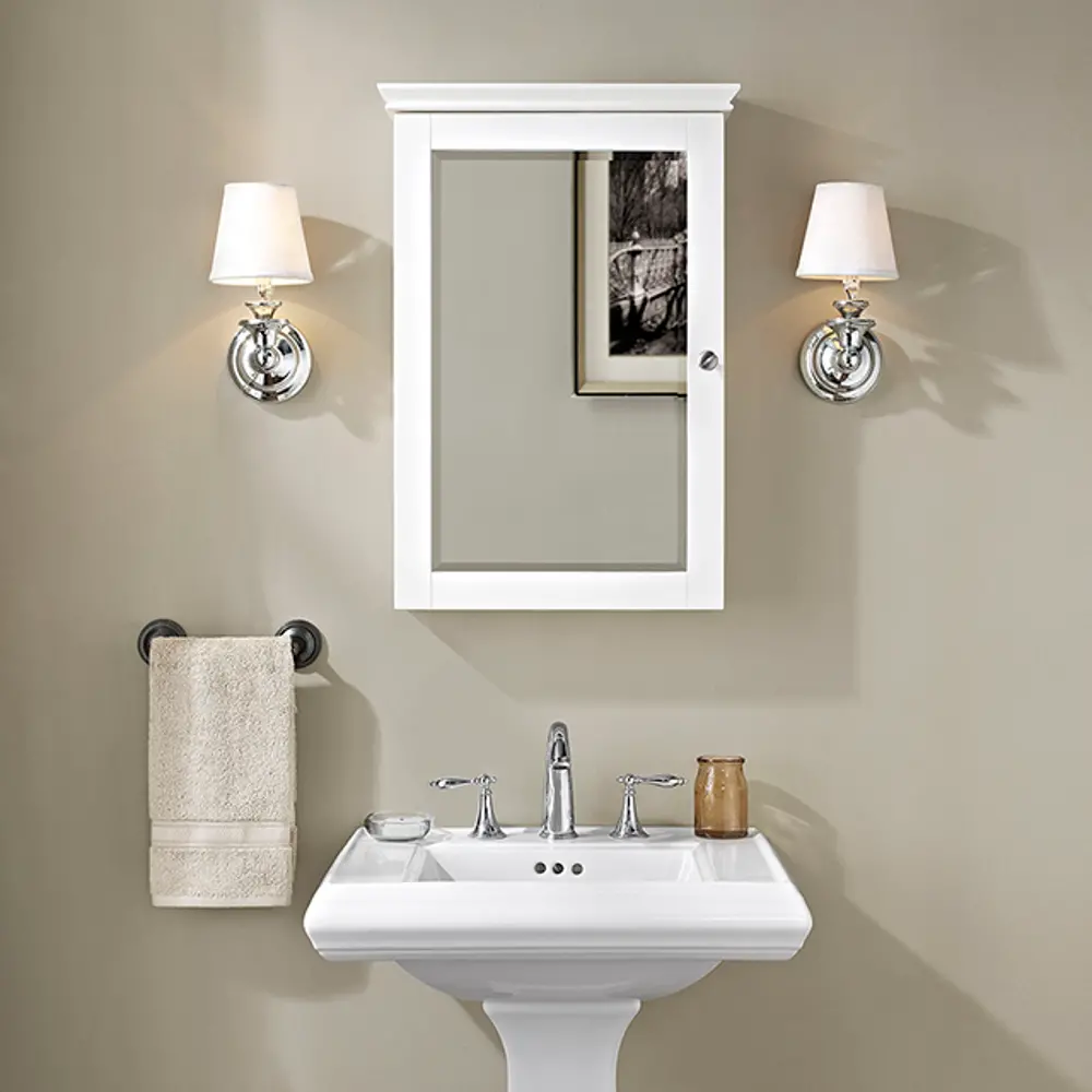 CF7005-WH White Mirrored Wall Bathroom Cabinet - Lydia-1