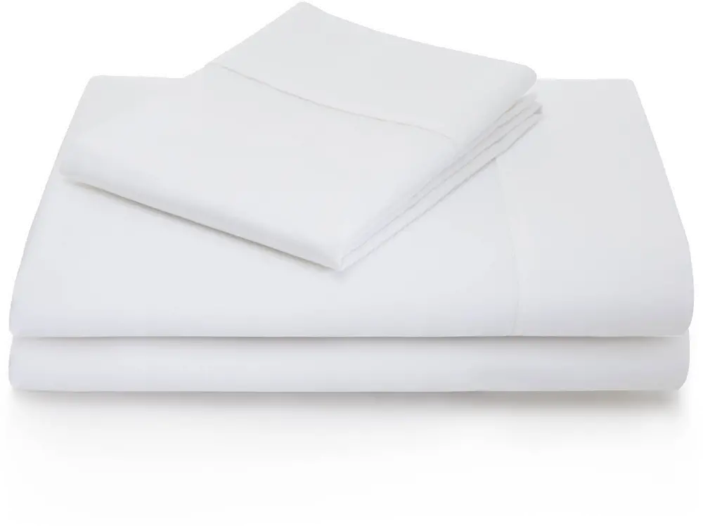 White Cotton Blend Twin Sheet Set-1