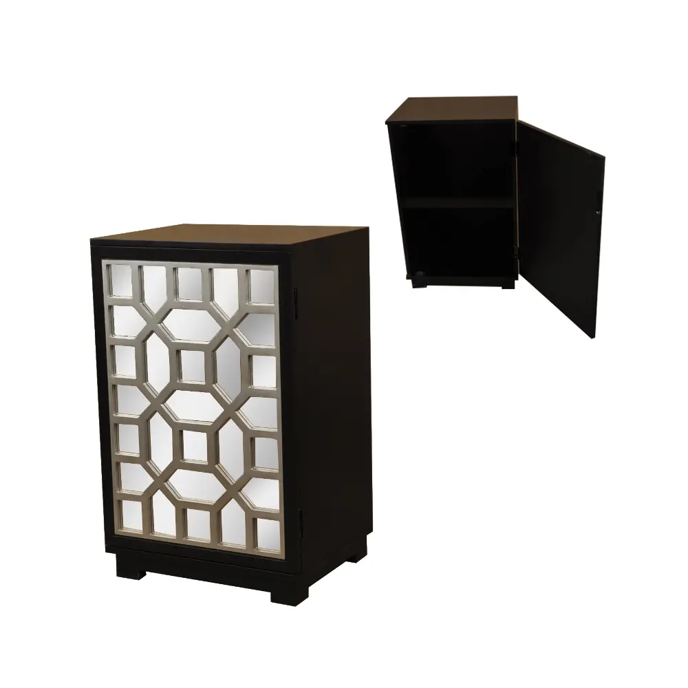 Aged Silver and Black Accent Cabinet - Annalee-1
