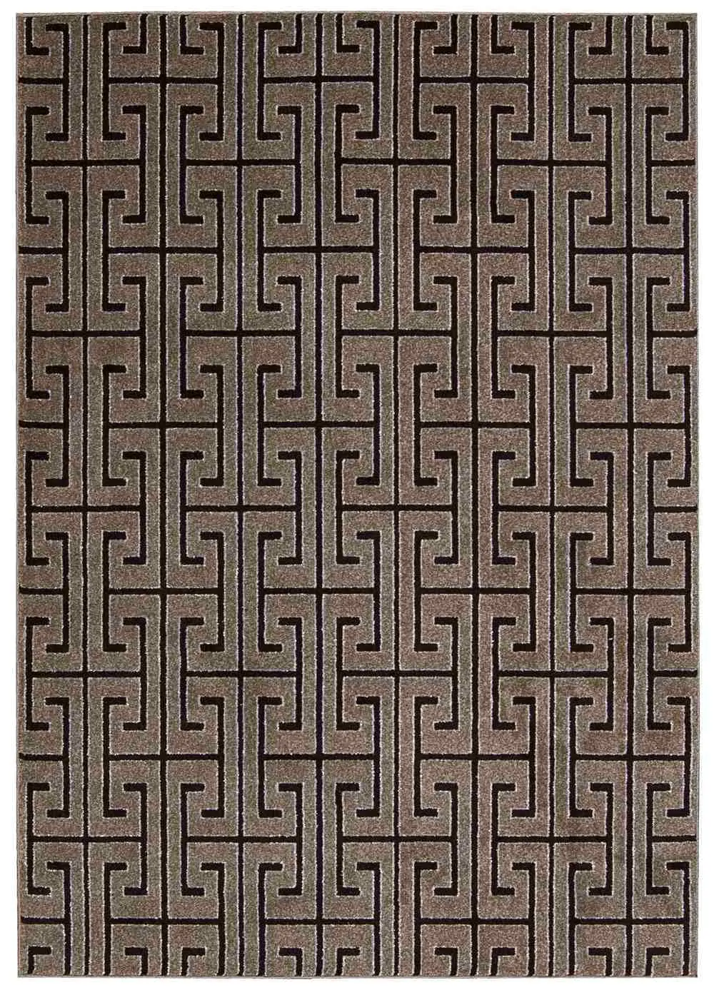 8 x 11 Large Brown and Sparkling Silver Area Rug - Glistening Nights -1