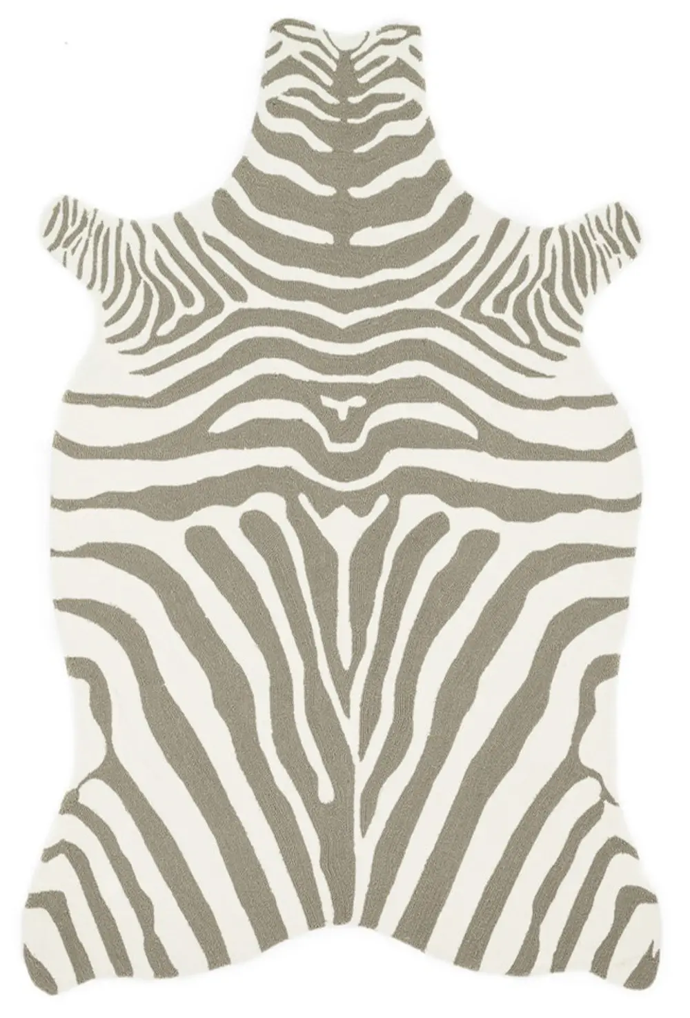 ZD-01/GREYWHITE 5 x 8 Medium Zebra Print Gray & White Indoor-Outdoor Rug - Zadie Shag -1