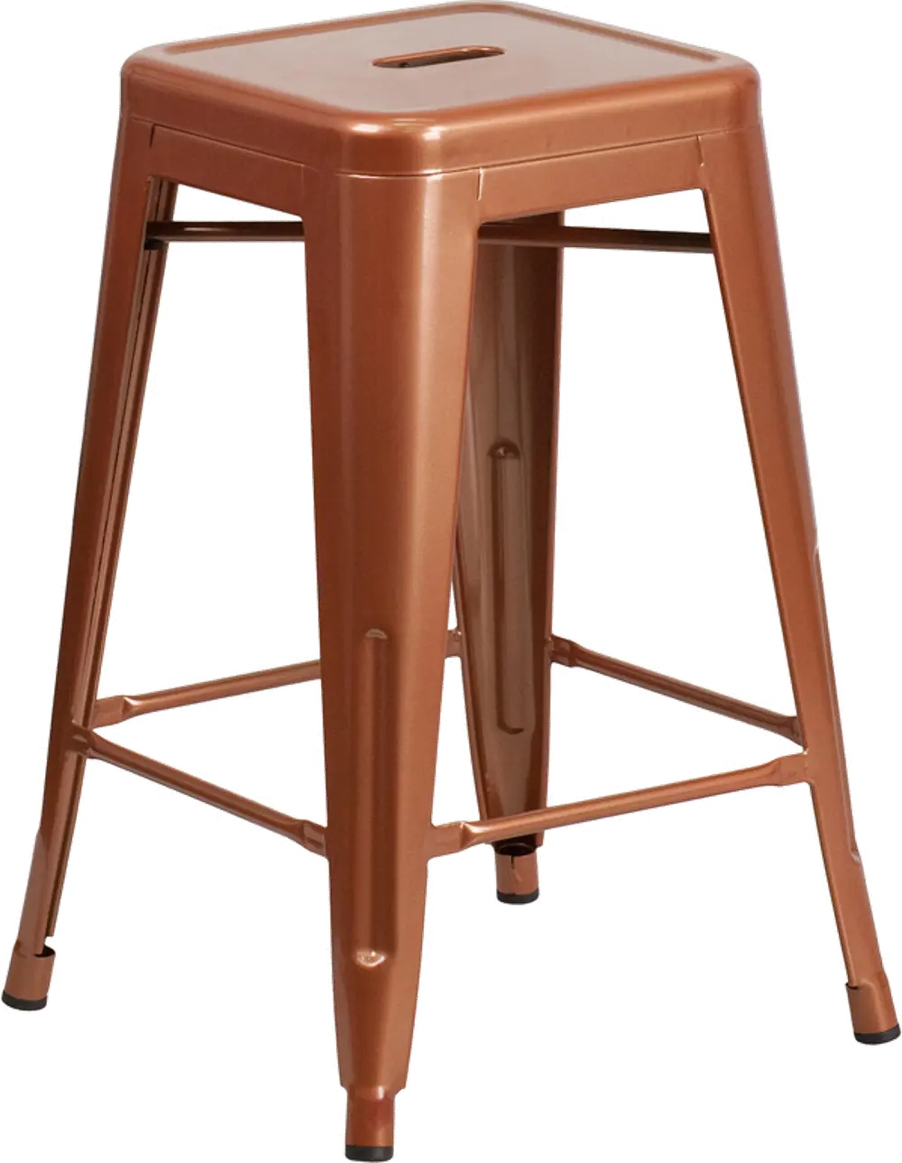 Copper Metal Stackable Counter Height Stool-1