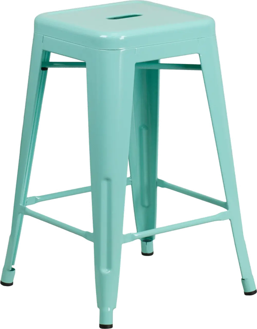 Mint Green Metal Stackable Counter Height Stool-1