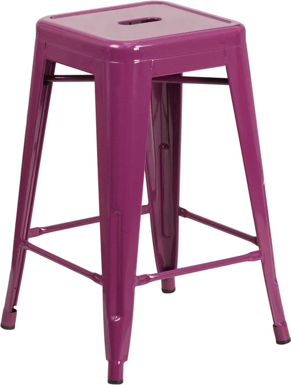 Purple Metal Stackable Counter Height Stool-1