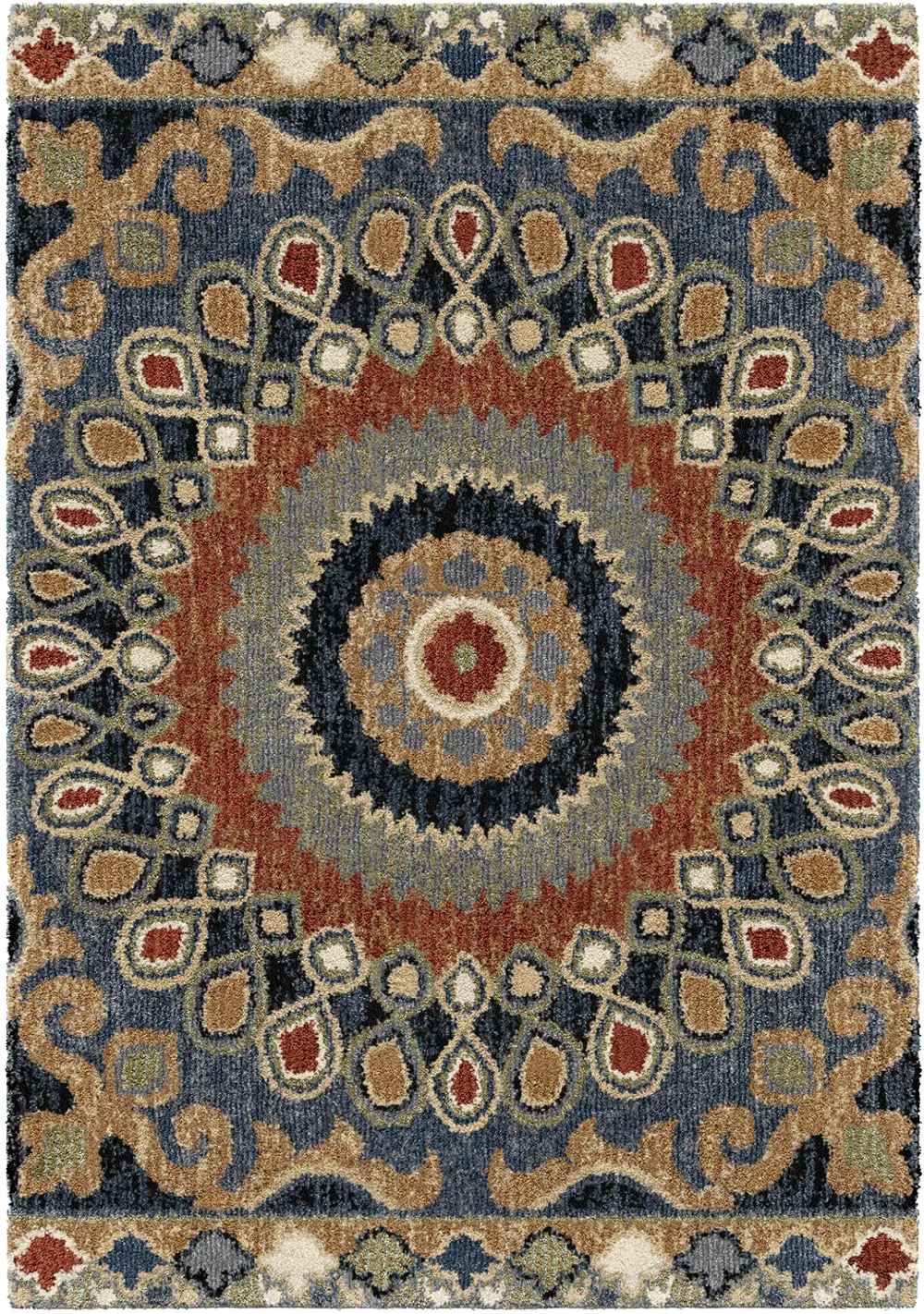 4412/5X8/WILDWEAVE Wild Weave 5 x 8 Blue, Red, and Green Area Rug-1
