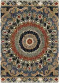 4412/8X11/WILDWEAVE Wild Weave 8 x 11 Large Indochina Blue, Red, and Green Area Rug