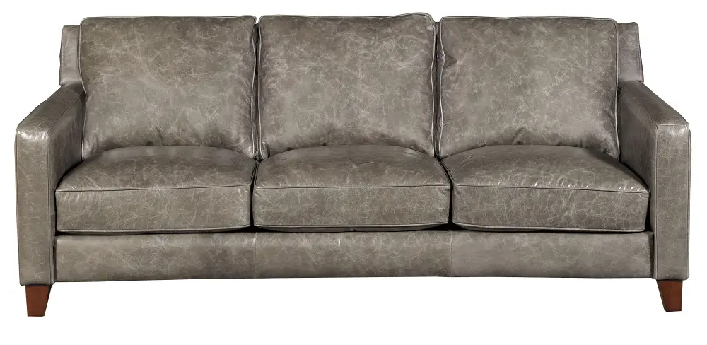 Modern Driftwood Gray Leather Sofa - Abilene-1