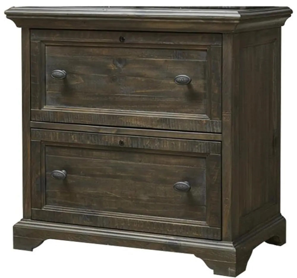 Deep Weathered Pine Lateral File Cabinet - Bellamy-1