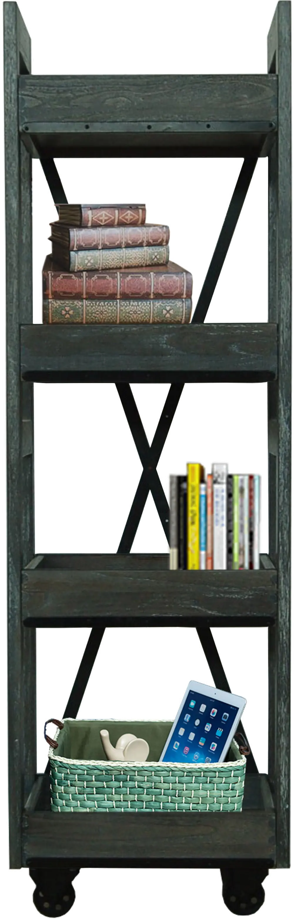 EB140DW Modern Dove Gray Bookcase - Urban Options-1
