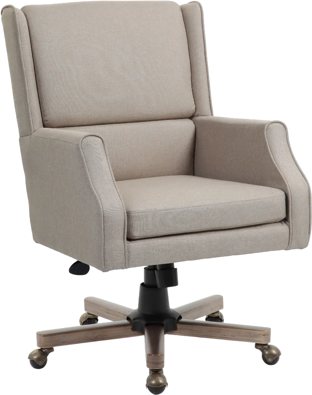 Beige Linen Office Chair-1