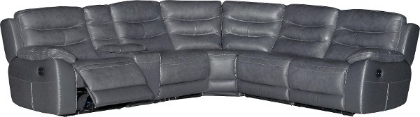 Leather Sectionals Brown Rc Willey Furniture Charcoal Gray 6 Piece Reclining Sectional Sofa Shawn