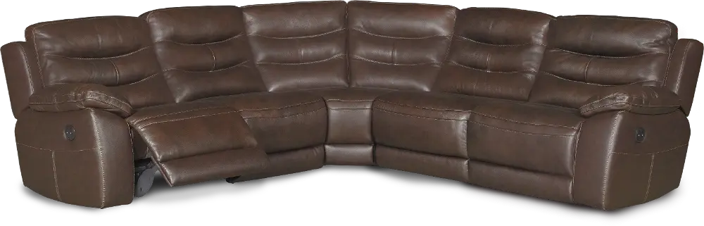 Brown 5 Piece Power Reclining Sectional Sofa - Shawn-1