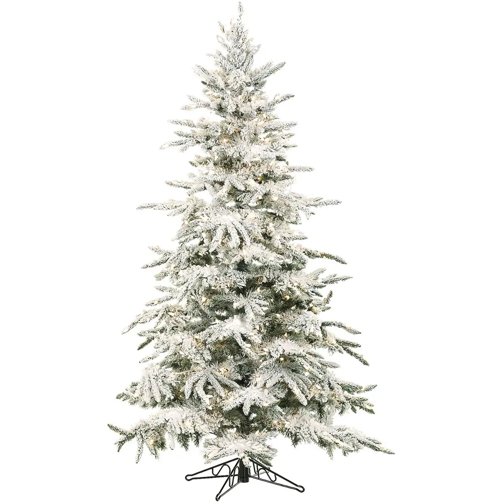 FFMP075-3SN 7.5 Ft. Mountain Pine Flocked Smart String Light Christmas Tree-1