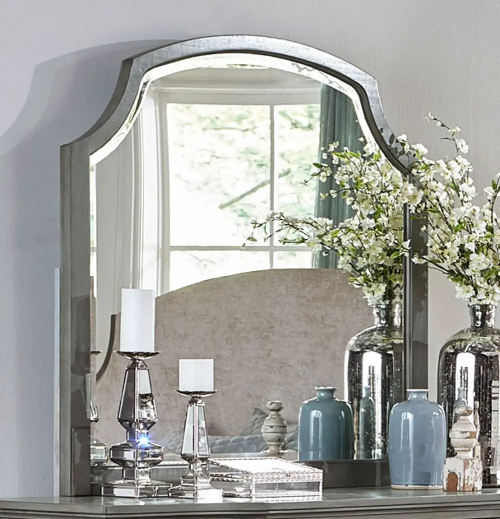 Gray Classic Traditional Mirror - Albright-1