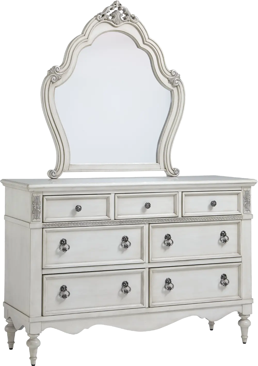 Antique White Traditional Dresser - Giselle-1